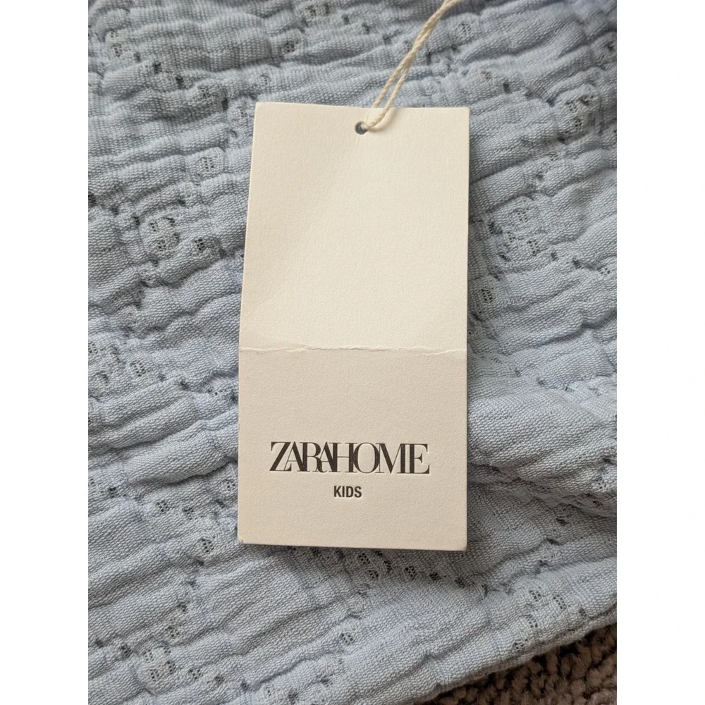 Zara Home Kids Diamond Throw Pillow Cover Blue Cotton 15.5 in X 15.5 in NWT